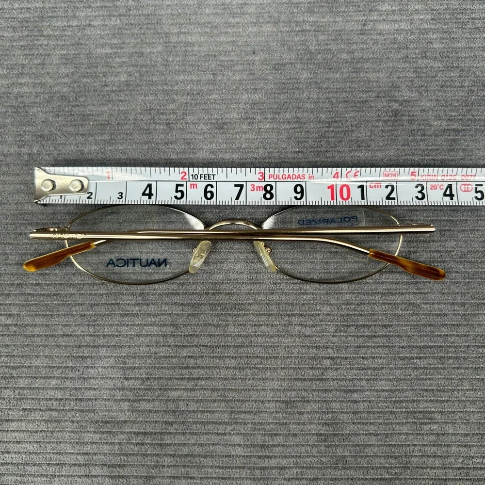 Nautica N7095 020 Gold Oval Y2k Eyeglass Frames 46-19-135 Metal Glasses